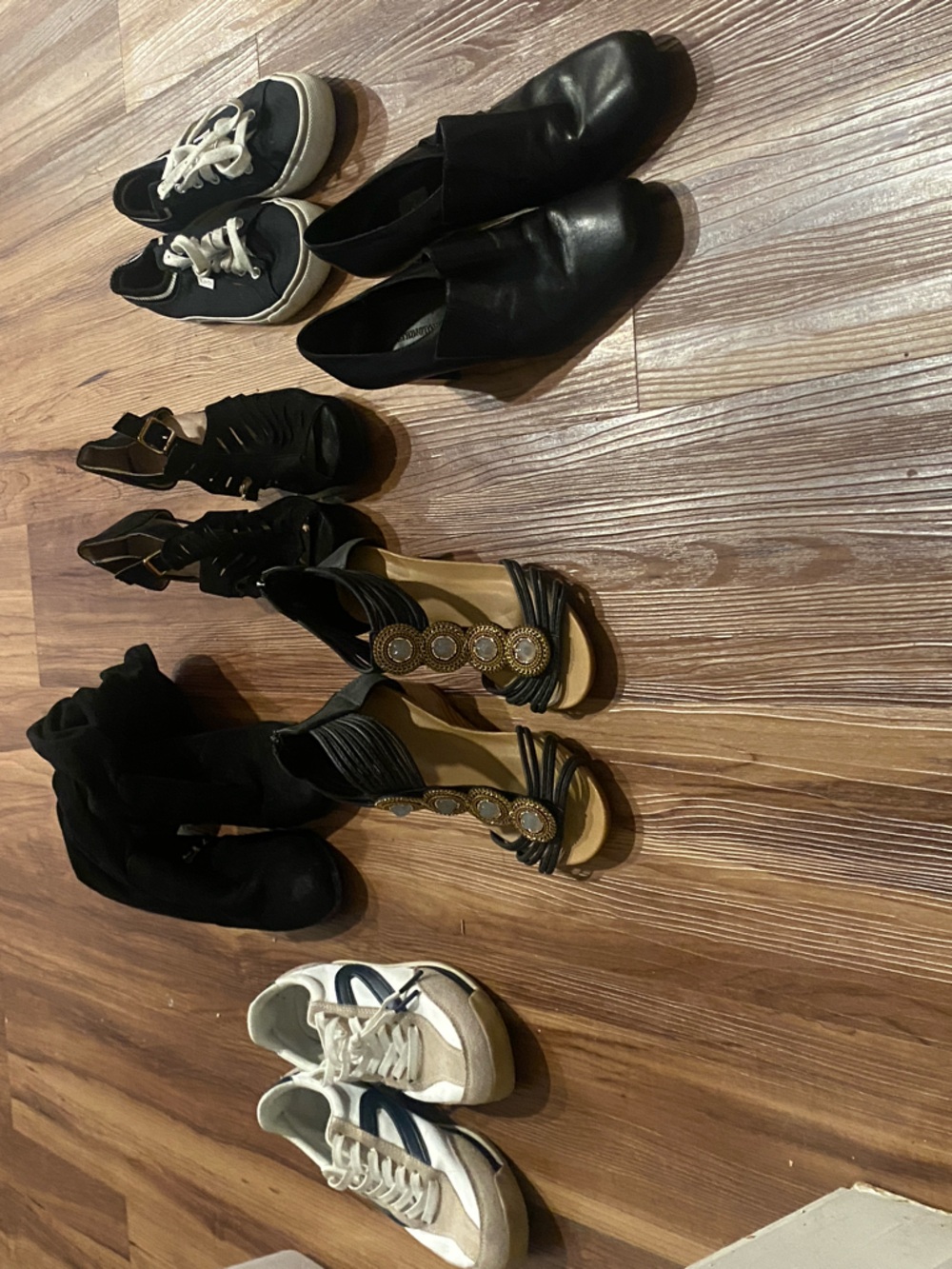 Black Strappy Gemstone Sandals - Elegant Women's Dress Heels
